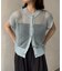 GOLDボタンメッシュフレンチカーディガン