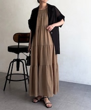 ジャガードティアードワンピース
