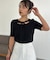 【CAPRICIEUX LE'MAGE】レースノット5分袖トップス