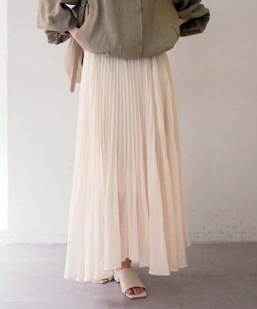 【Loungedress】シアープリーツスカート