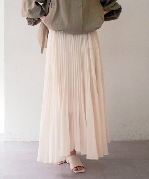 【Loungedress】シアープリーツスカート