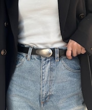 【CAPRICIEUX LE'MAGE】エッグバックルスエードベルト