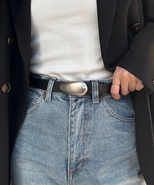 【CAPRICIEUX LE'MAGE】エッグバックルスエードベルト