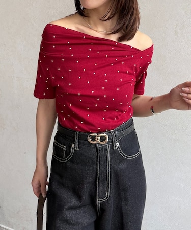 ドットドレープTシャツ