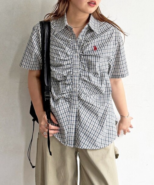 【U.S. POLO ASSN.】シャーリング半袖シャツ