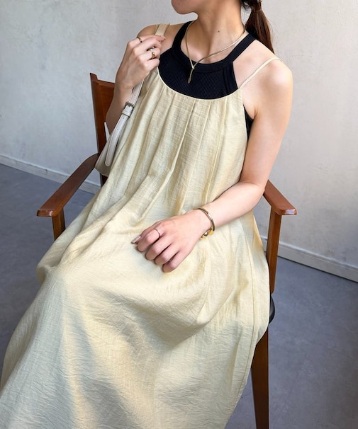 リネン混キャミワンピース