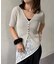 シアーリブGOLDボタン半袖カーディガン