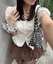 【Ciaopanic】シャーリングショートスリーブカットソー