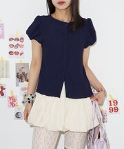【Ciaopanic】シャーリングショートスリーブカットソー
