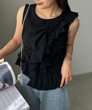 【CAPRICIEUX LE'MAGE】アシメフリルノースリT