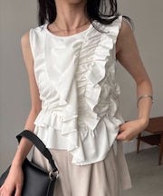 【CAPRICIEUX LE'MAGE】アシメフリルノースリT