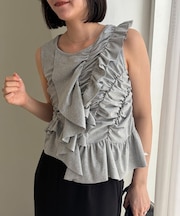 【CAPRICIEUX LE'MAGE】アシメフリルノースリT