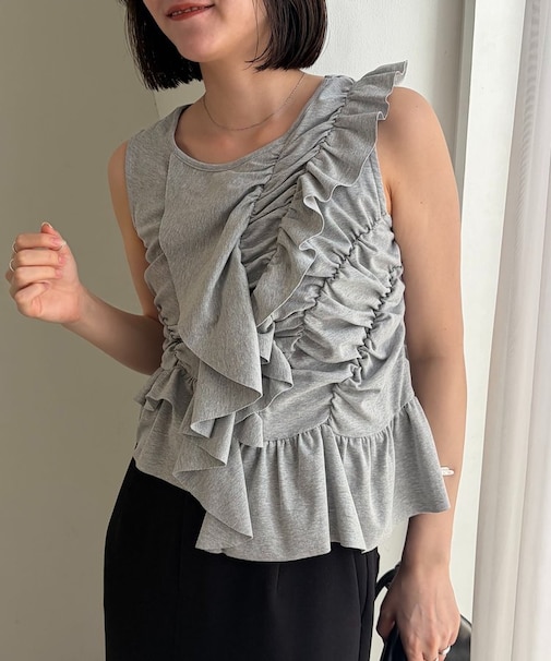 【CAPRICIEUX LE'MAGE】アシメフリルノースリT