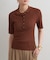 【Loungedress】シアーリブポロニット