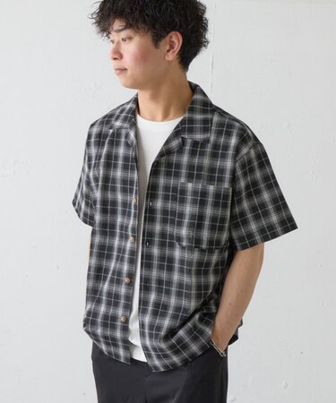 【Kastane】【ユニセックス】BM チェック開襟シャツ