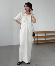 【CAPRICIEUX LE'MAGE】ウェーブネックギャザーワンピース