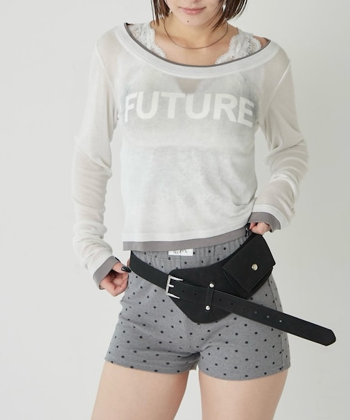 【WHO'S WHO gallery】スプレーロゴレイヤードシアートップス