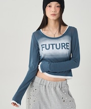 【WHO'S WHO gallery】スプレーロゴレイヤードシアートップス