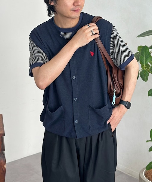【U.S. POLO ASSN.】クルーニットベストカーディガン