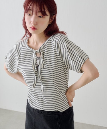 【Kastane】ボウタイボーダーtee