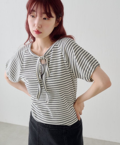 【Kastane】ボウタイボーダーtee