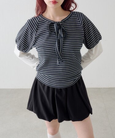 【Kastane】ボウタイボーダーtee