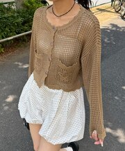 【Ciaopanic】さらさらメッシュニットカーディガン