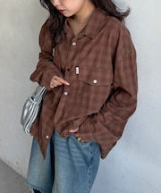 シアー長袖開襟シャツ