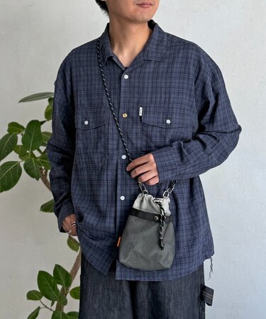 シアー長袖開襟シャツ