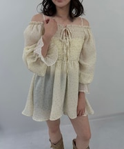 【mline】ドットシアー楊流 ブラウス