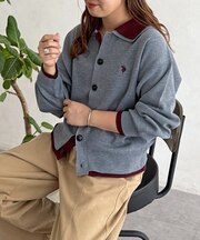【U.S. POLO ASSN. 】フェイクレイヤードニットシャツ