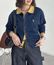【U.S. POLO ASSN. 】フェイクレイヤードニットシャツ