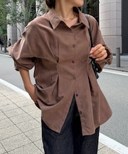 ウエストタックスエードタッチシャツ