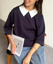 襟付きプルオーバー