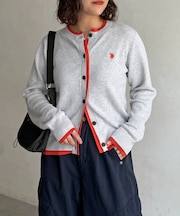 【U.S. POLO ASSN.】フェイクレイヤードクルーカーディガン