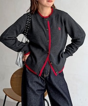 【U.S. POLO ASSN.】フェイクレイヤードクルーカーディガン