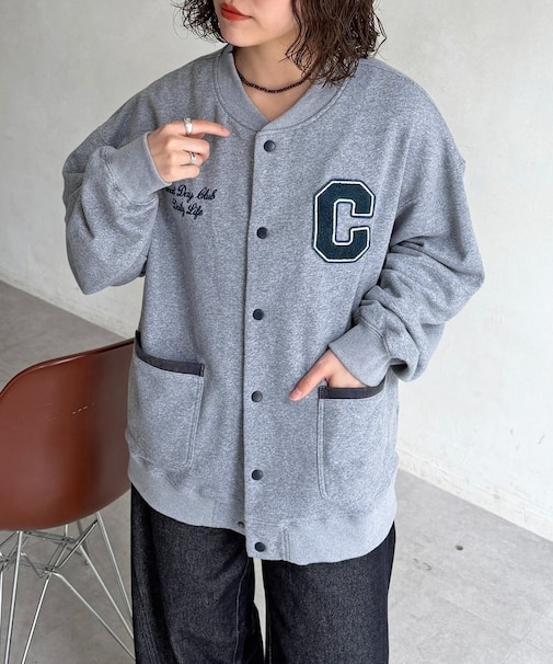 バック刺繍スナップカーデ