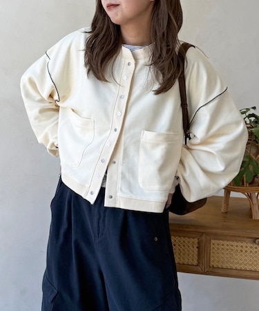 多ボタンメロー裏毛カーディガン
