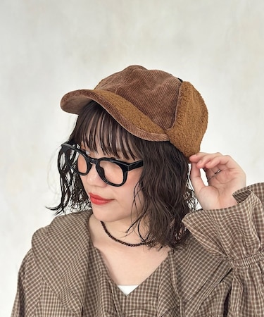 コーデュロイフライトキャップ