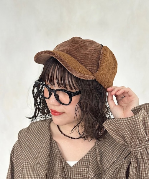 コーデュロイフライトキャップ