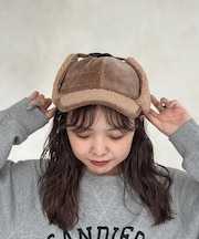 コーデュロイフライトキャップ