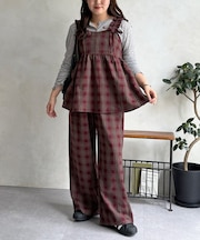 チェックフリルセットアップ