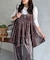 【セットアップ着用可】小花刺繍ベロアイレヘムキャミ