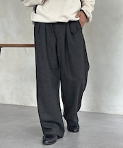 起毛ヘリンボンベルテッドパンツ