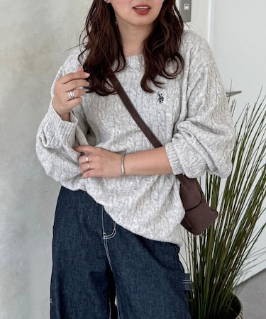 【U.S. POLO ASSN.】モヘアライククルーネックニット