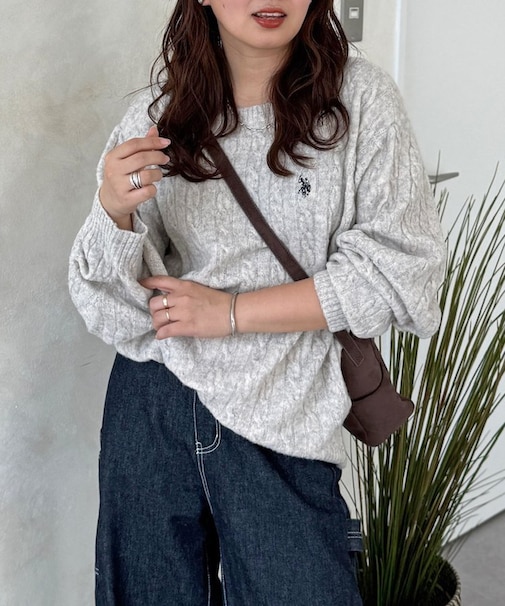 【U.S. POLO ASSN.】モヘアライククルーネックニット