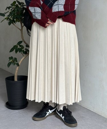 フェイクスエードプリーツスカート