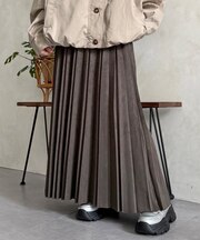 フェイクスエードプリーツスカート
