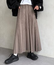 フェイクスエードプリーツスカート