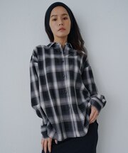 【SHENERY】バックボタンチェックシャツ